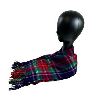 Talbots 100% Cashmere Scarf – Black, Red & Green – NWT – Perfect Holiday Gift
